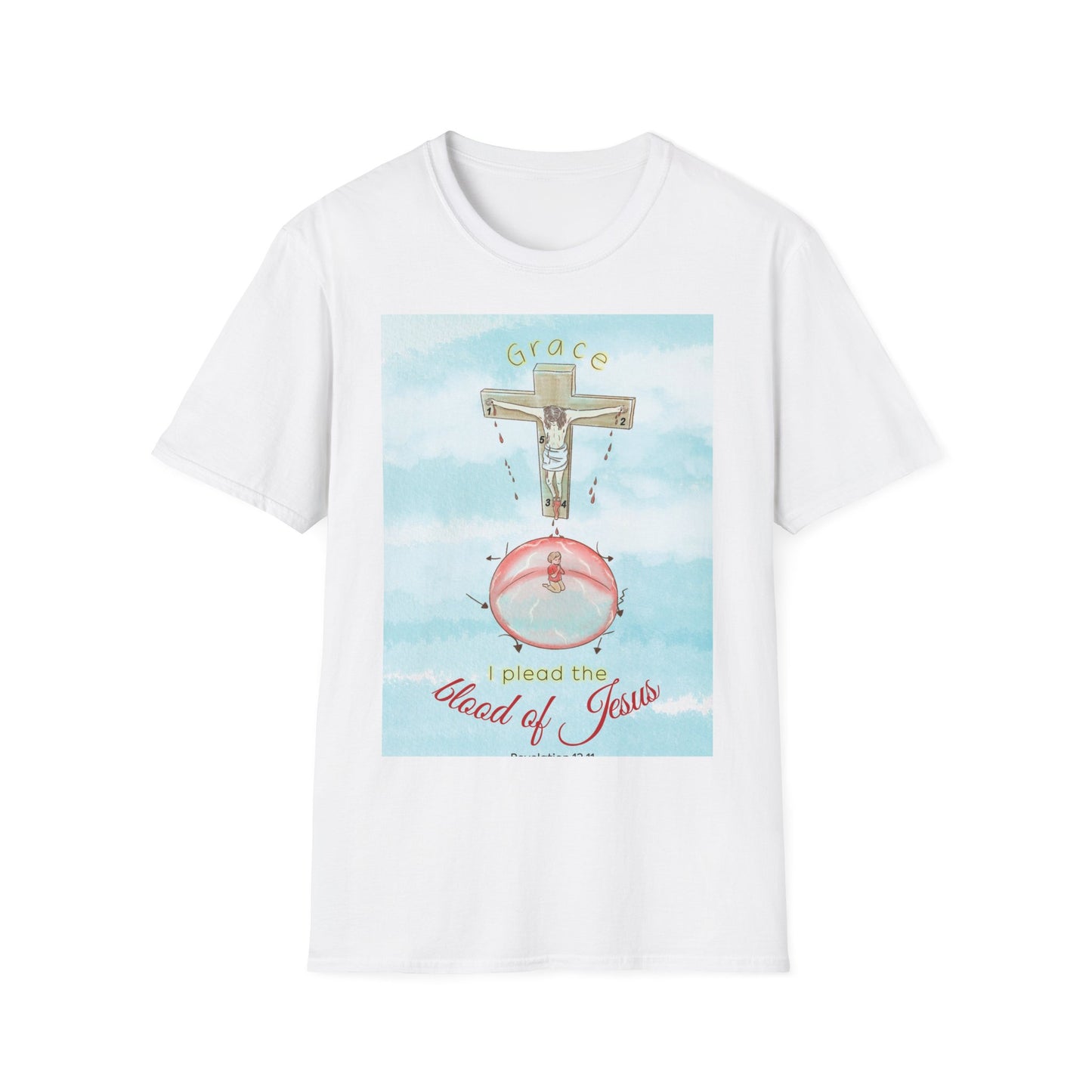 I Plead The Blood Of Jesus (White) Unisex Softstyle T-Shirt