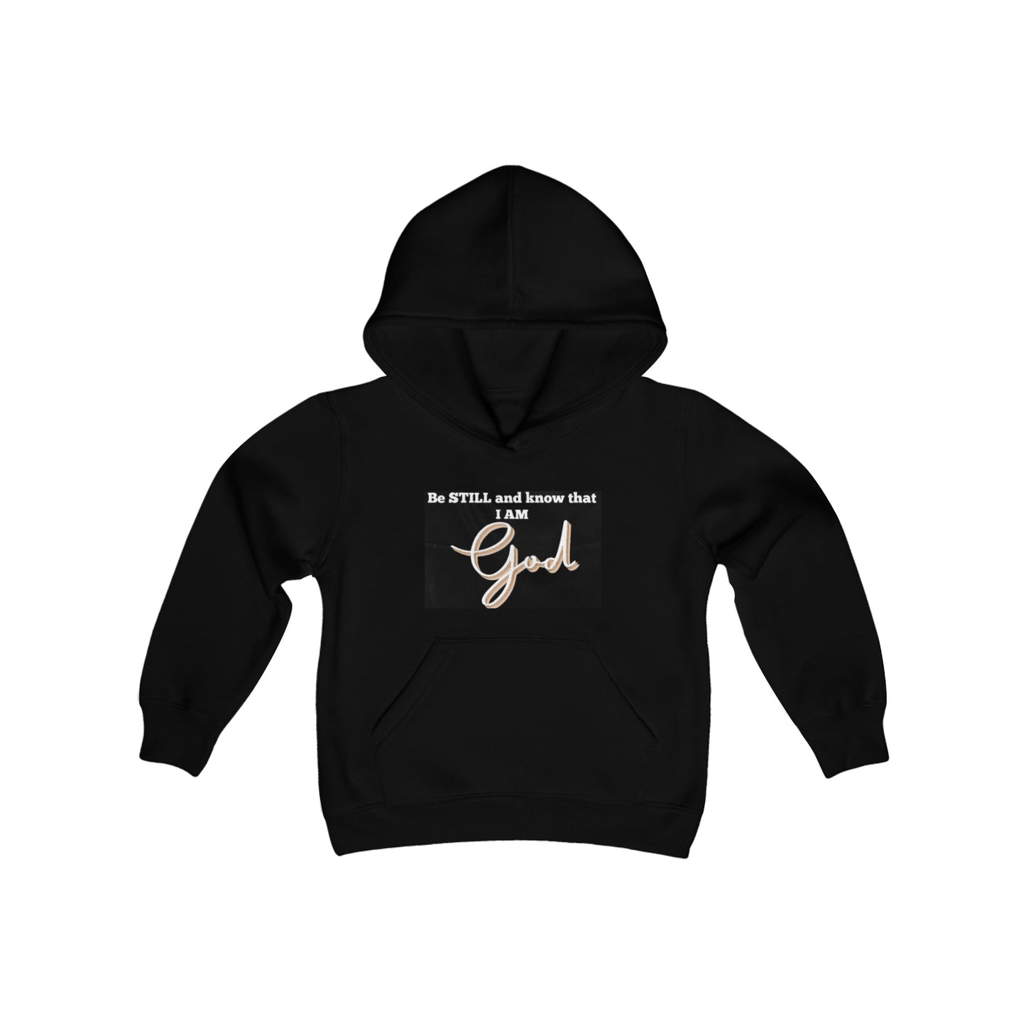 Be Still And Know That I Am God (Black) Youth Heavy Blend Hooded Sweatshirt