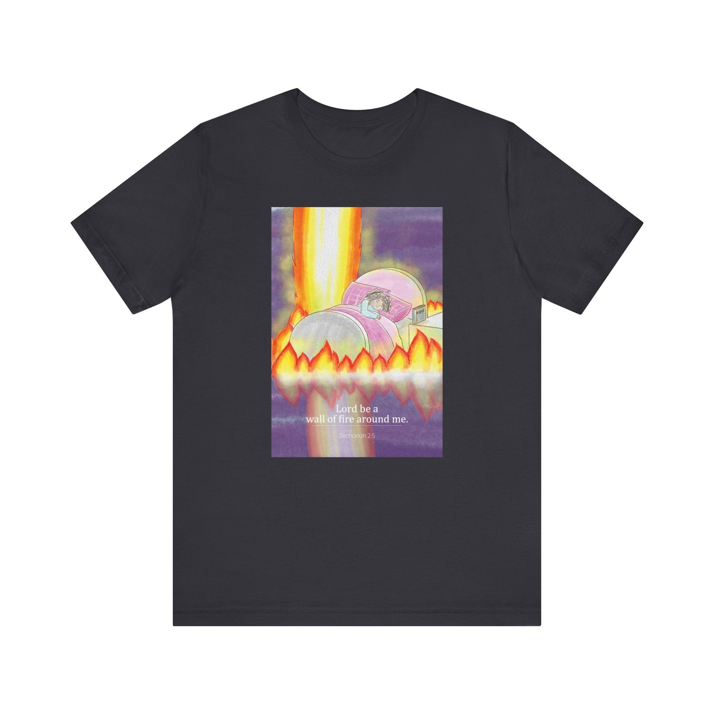 Lord Be A Wall Of Fire Around Me (Grey) Unisex Softstyle T-Shirt