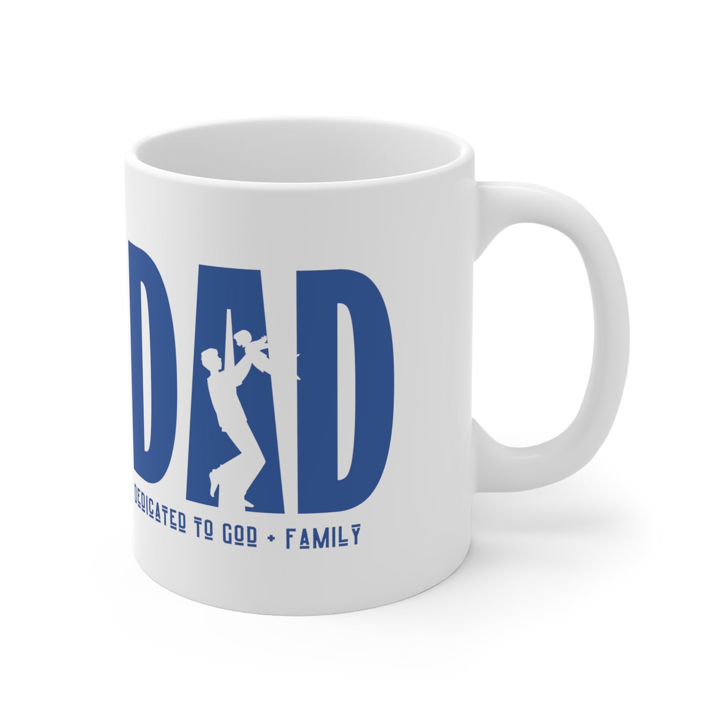 Dad Dedicated To God Ceramic Mugs