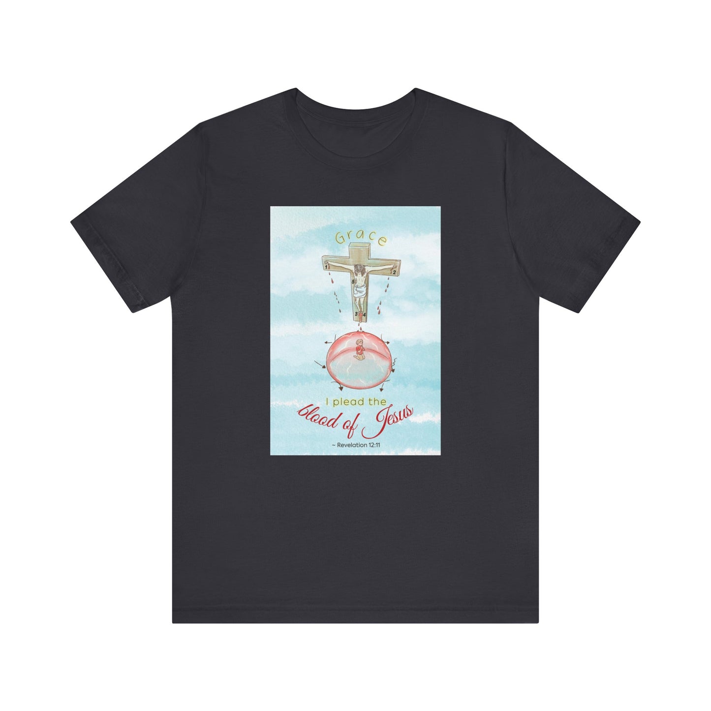 I Plead The Blood Of Jesus (Grey) Unisex Softstyle T-Shirt