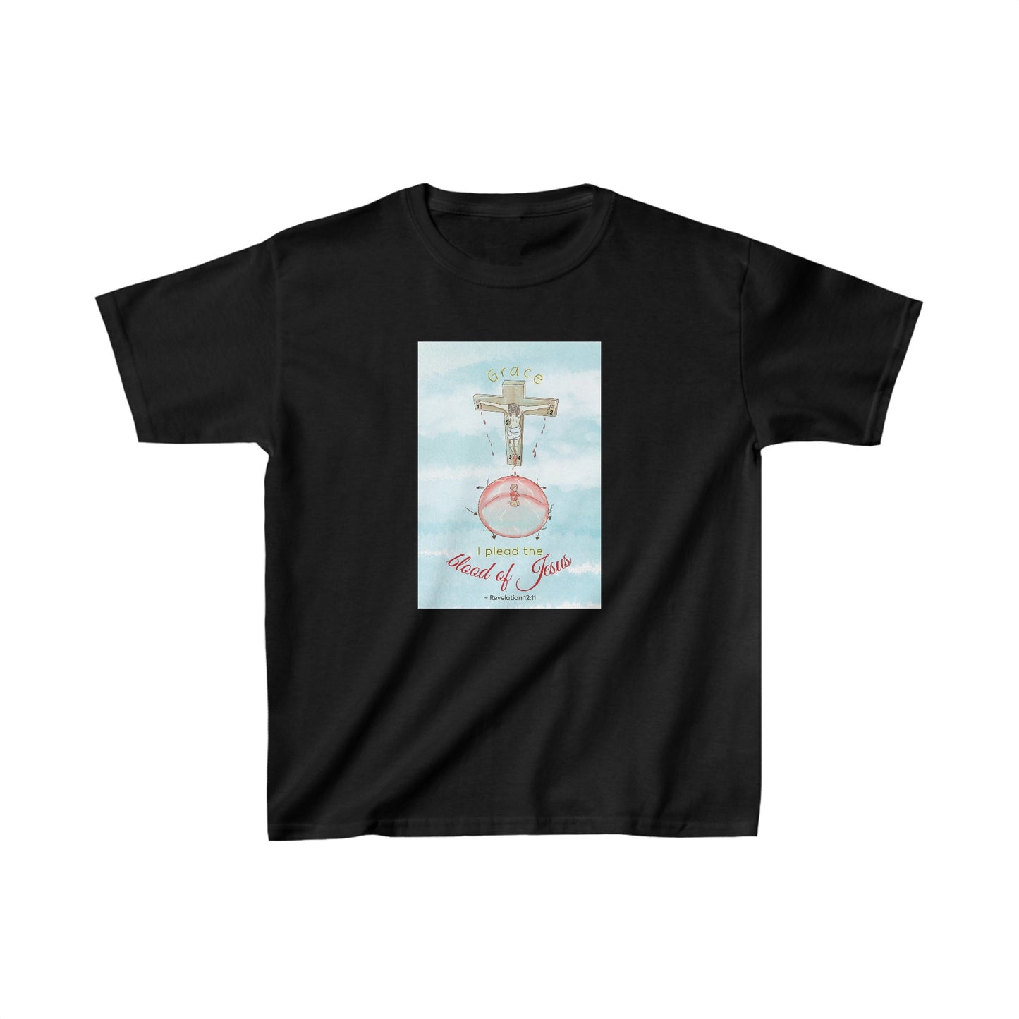 I Plead The Blood Of Jesus (Black) Kids Heavy Cotton™ Tee