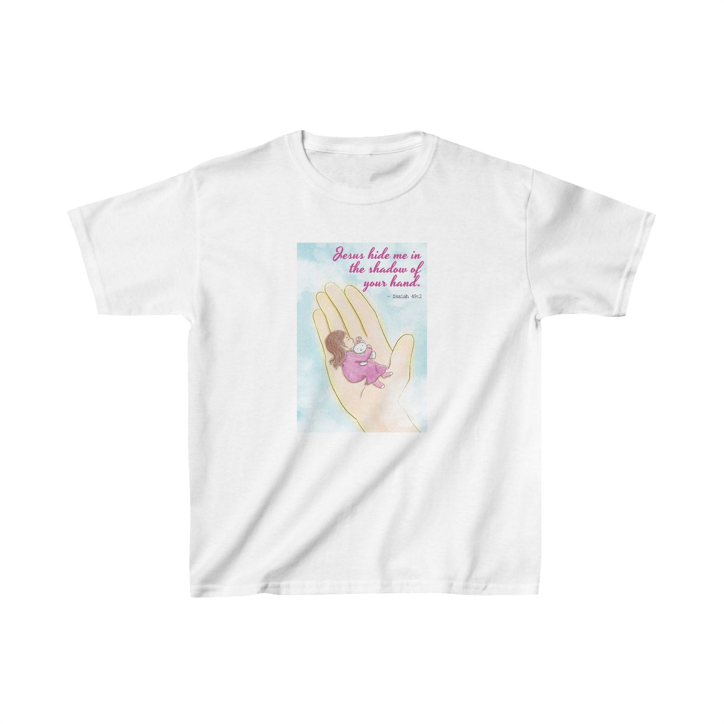 Jesus Hide Me In The Shadow Of Your Hand (White) Kids Heavy Cotton™ Tee