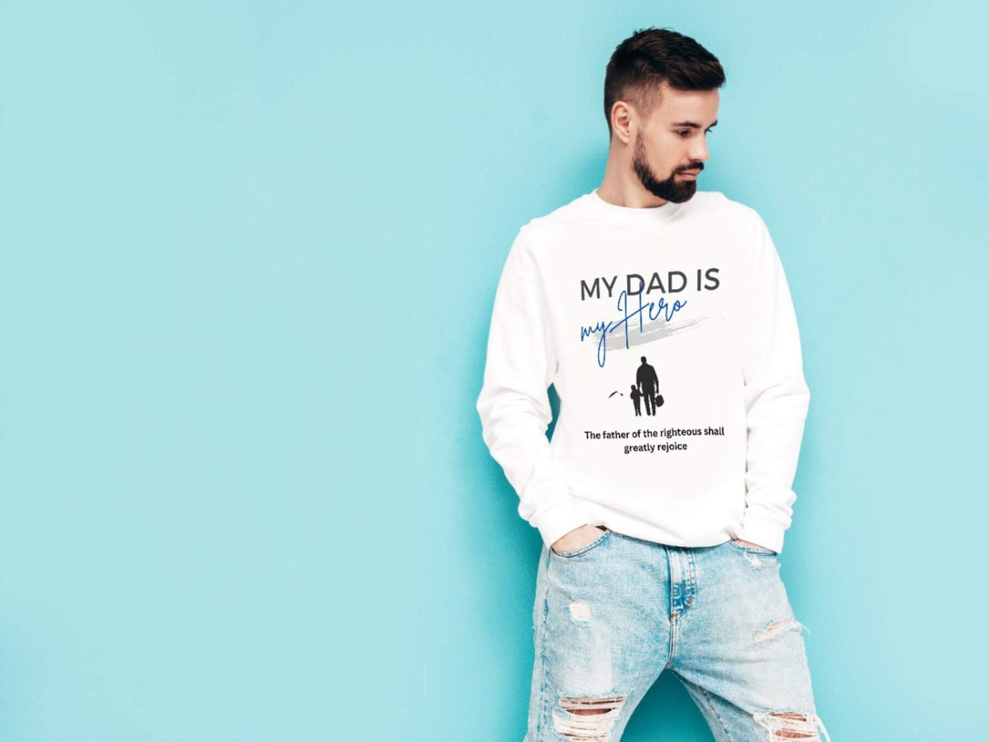 My Dad Is My Hero Unisex Heavy Blend™ Crewneck Sweatshirt