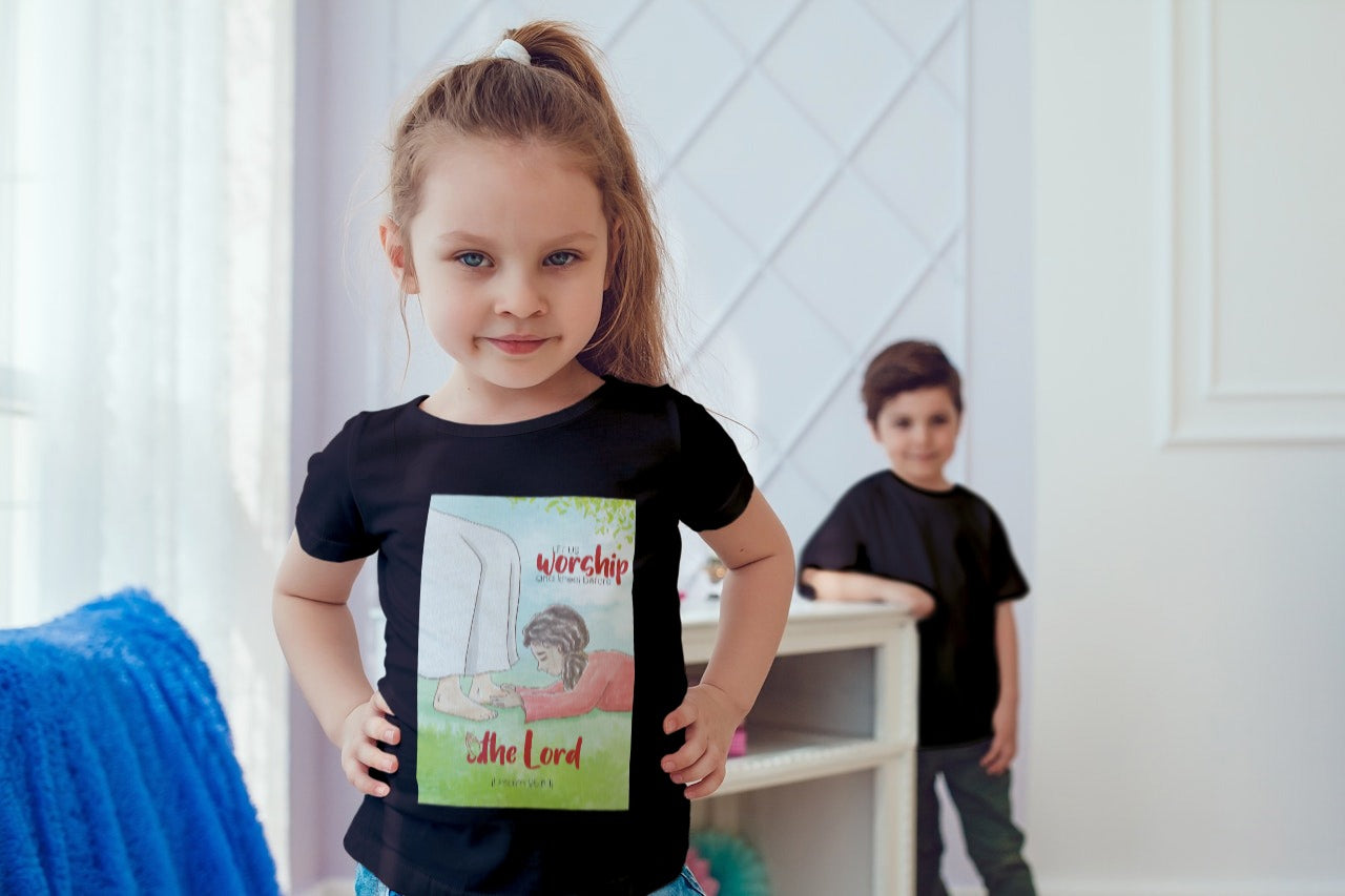 Let Us Worship And Kneel Before The Lord (Black) Kids Heavy Cotton™ Tee