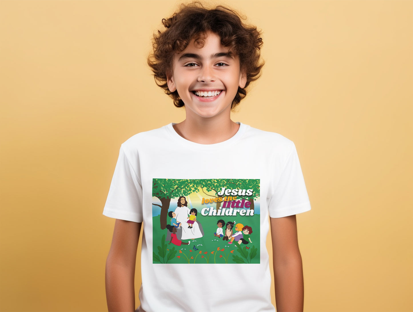 Jesus Love The Little Children (White) Kids Heavy Cotton™ Tee