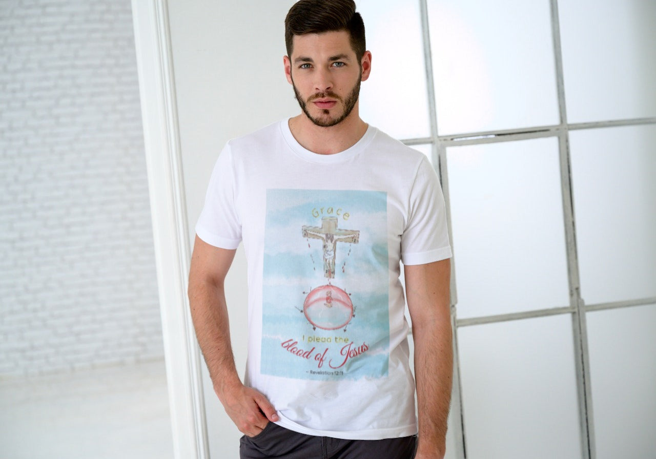 I Plead The Blood Of Jesus (White) Unisex Softstyle T-Shirt