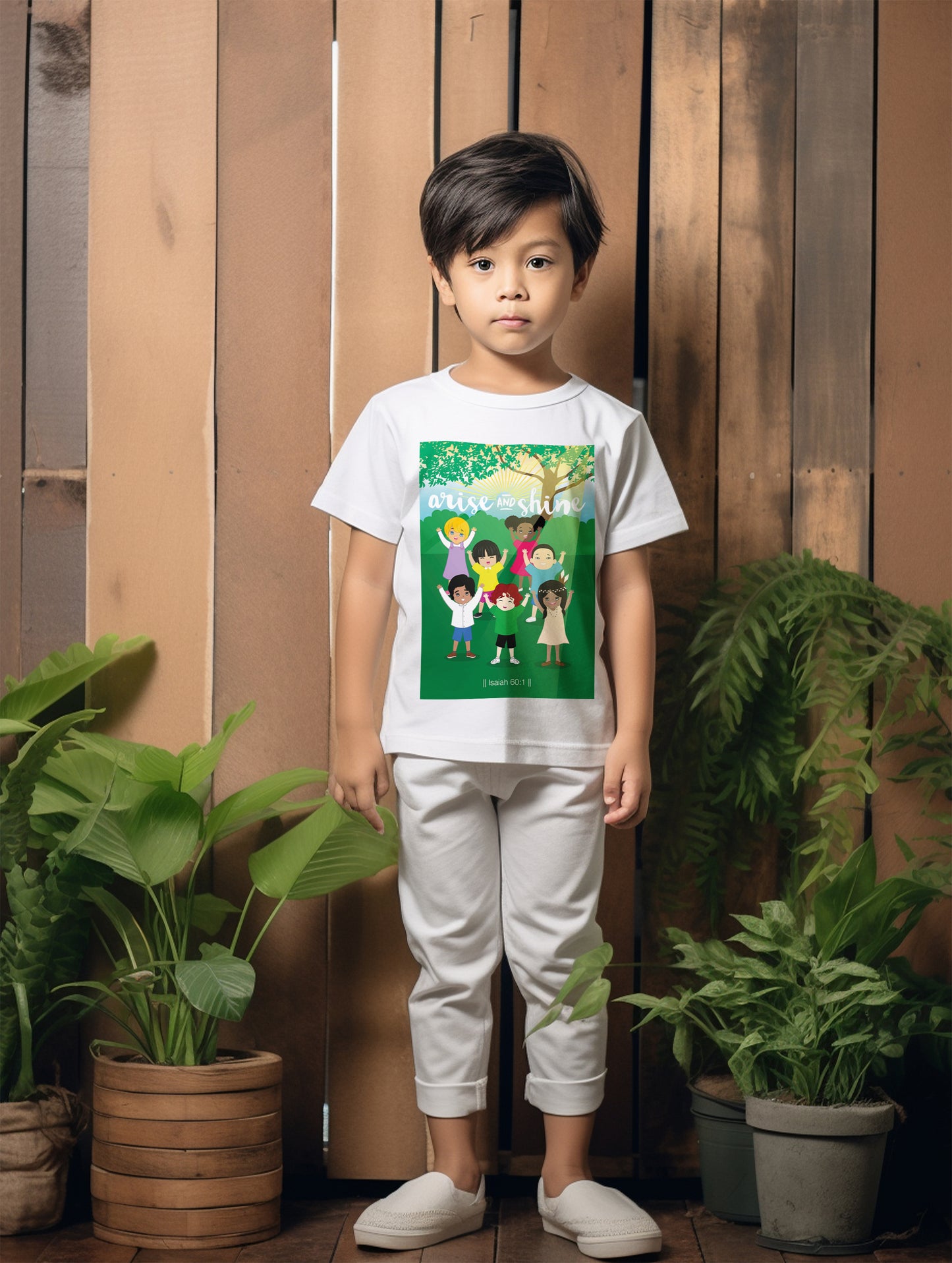 Arise And Shine (White) Kids Heavy Cotton™ Tee